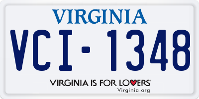 VA license plate VCI1348