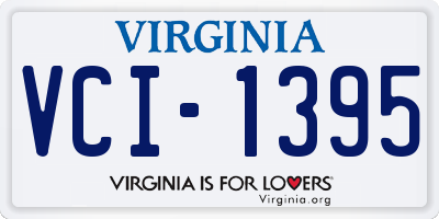 VA license plate VCI1395