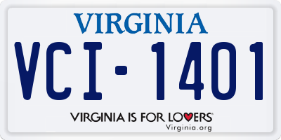 VA license plate VCI1401