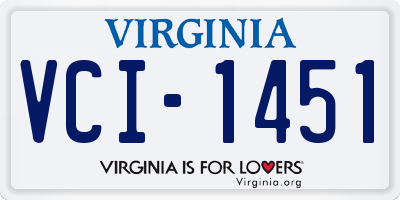VA license plate VCI1451