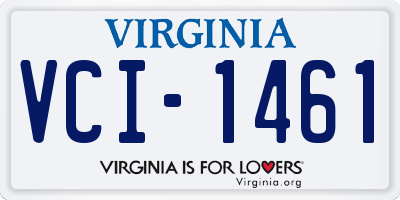 VA license plate VCI1461