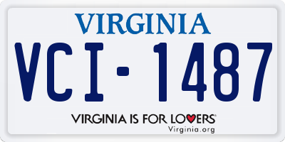 VA license plate VCI1487