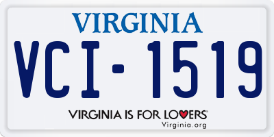 VA license plate VCI1519