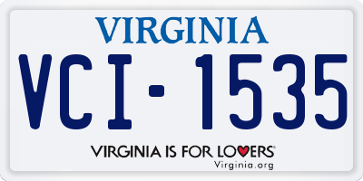 VA license plate VCI1535