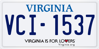 VA license plate VCI1537