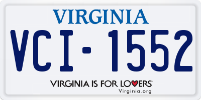 VA license plate VCI1552