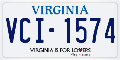 VA license plate VCI1574