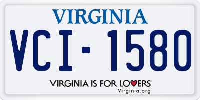 VA license plate VCI1580