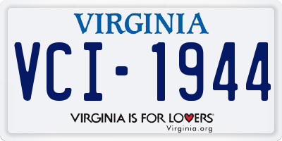 VA license plate VCI1944