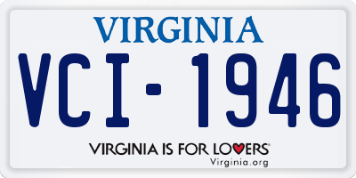 VA license plate VCI1946