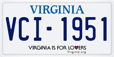 VA license plate VCI1951