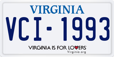 VA license plate VCI1993