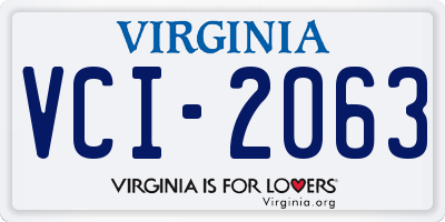VA license plate VCI2063
