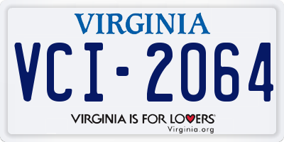VA license plate VCI2064