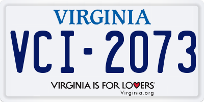 VA license plate VCI2073