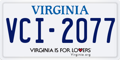VA license plate VCI2077