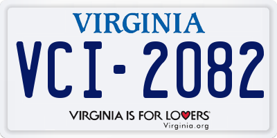 VA license plate VCI2082