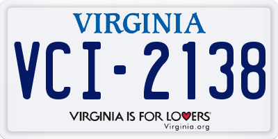 VA license plate VCI2138