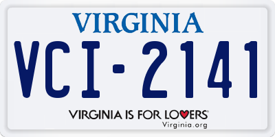VA license plate VCI2141