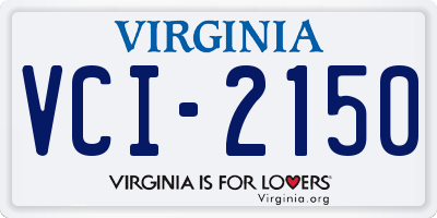 VA license plate VCI2150