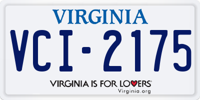 VA license plate VCI2175