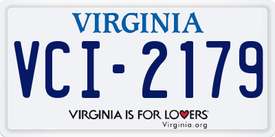 VA license plate VCI2179