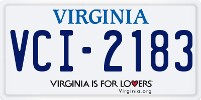 VA license plate VCI2183
