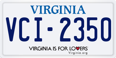VA license plate VCI2350