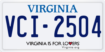 VA license plate VCI2504