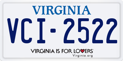 VA license plate VCI2522