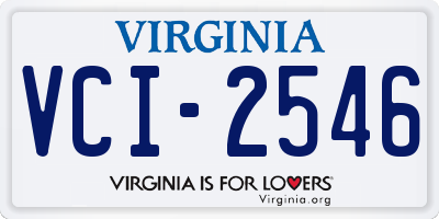 VA license plate VCI2546