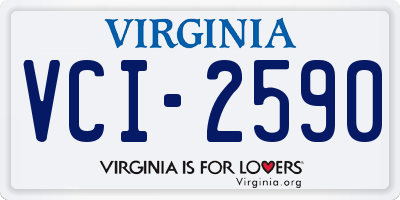 VA license plate VCI2590