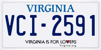 VA license plate VCI2591