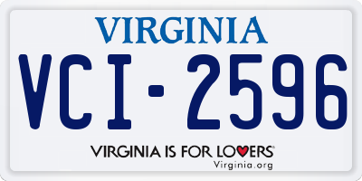 VA license plate VCI2596