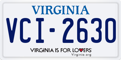 VA license plate VCI2630