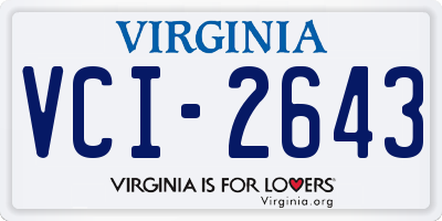 VA license plate VCI2643