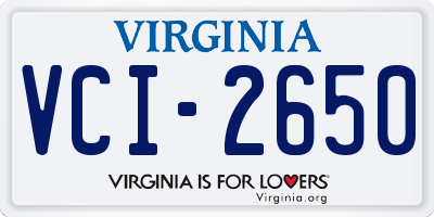 VA license plate VCI2650