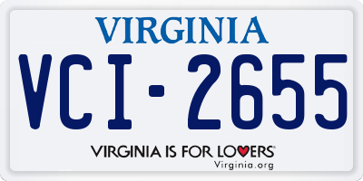 VA license plate VCI2655