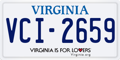 VA license plate VCI2659
