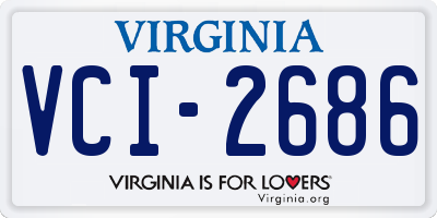 VA license plate VCI2686