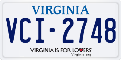 VA license plate VCI2748