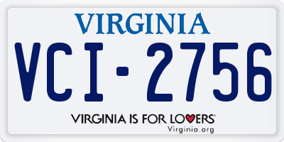 VA license plate VCI2756