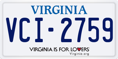 VA license plate VCI2759