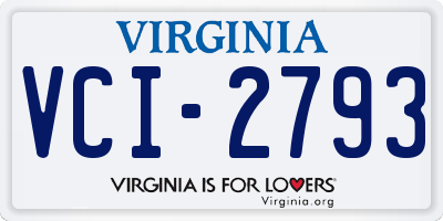 VA license plate VCI2793