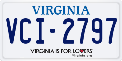 VA license plate VCI2797