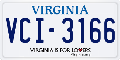 VA license plate VCI3166