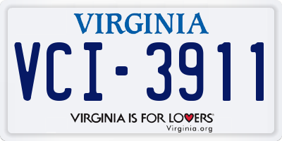 VA license plate VCI3911