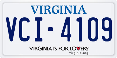 VA license plate VCI4109