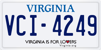VA license plate VCI4249