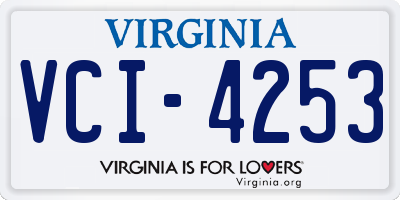 VA license plate VCI4253
